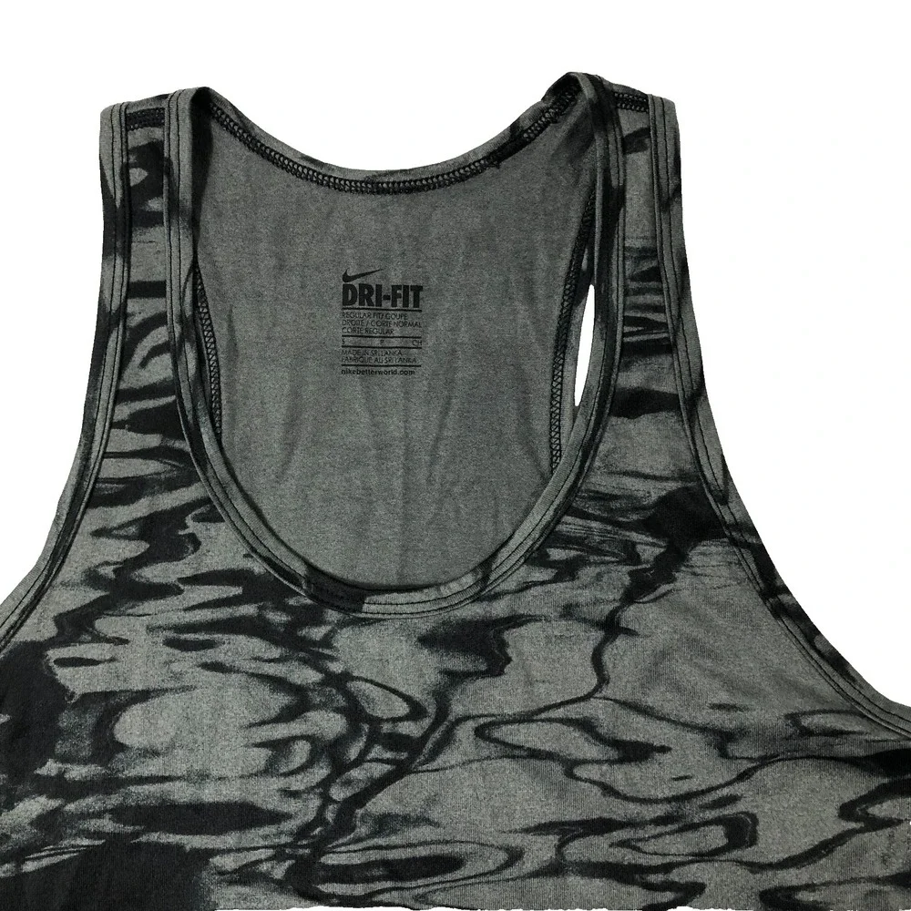 Nike Tank Top Women's Size Small Gray Black Dri Fit Regular Fit Athletic Workout - Picture 2 of 10
